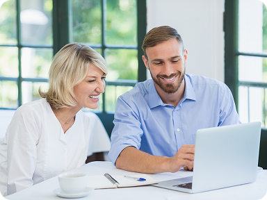 Colleagues on a laptop